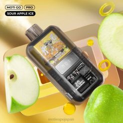 MOTI Go Pro 使い捨て電子タバコ (5%、12000 パフ) 酸っぱいリンゴの氷 60LN20 Moti Vape Disposable